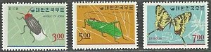 Южная Корея 1966, Насекомые, 3 марки
